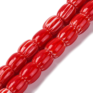 87334 MILLEFIORI BARREL SHAPE GLASS BEADS FOR JEWELLERY 6X6mm/63Pcs/ ORANGE COLOR, ,Material ,BEADS (0 0) ()