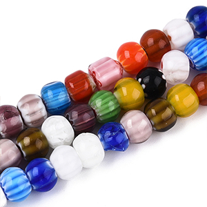 87354 MILLEFIORI GLASS BEADS FOR JEWELLERY 8mm/64Pcs//Ø1.2mm MULTICOLOR, ,Material ,BEADS (0 0) ()