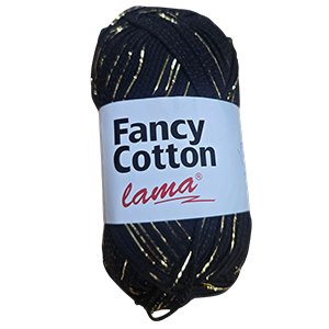 87390 LAMA FANCY COTTON FOR Textile 100gr/165Meters/ 2401/A-BLACK, ,Material ,CROCHET NEEDLES 3-4 TUNISIAN CROCHET HOOK no 4-5 (-1 0) ()