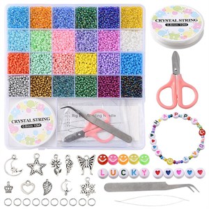 87405 Diy Jewellry kits FOR JEWELLERY 2mm//1Set/ MULTICOLOR, With Glass Seed Beads, Metal charms and CORD ,Material , (0 0) ()