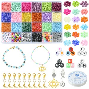 87407 Diy Jewellry kits FOR JEWELLERY 2mm//1Set/ MULTICOLOR, With Glass Seed Beads, Metal charms and CORD ,Material , (0 0) ()