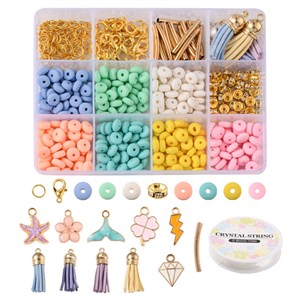 87410 Diy Jewellry kits FOR JEWELLERY 2mm//1Set/ MULTICOLOR, With Glass Seed Beads, Metal charms and CORD ,Material , (0 0) ()