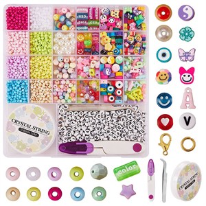 87412 Diy Jewellry kits FOR JEWELLERY 2mm//1Set/ MULTICOLOR, With Glass Seed Beads, Metal charms and CORD ,Material , (0 0) ()