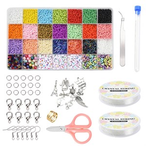 87417 Diy Jewellry kits FOR JEWELLERY 2mm//1Set/ MULTICOLOR, With Glass Seed Beads, Metal charms and CORD ,Material , (0 0) ()