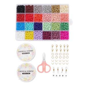 87425 Diy Jewellry kits FOR JEWELLERY 2mm//1Set/ MULTICOLOR, With Glass Seed Beads, Metal charms and CORD ,Material , (0 0) ()