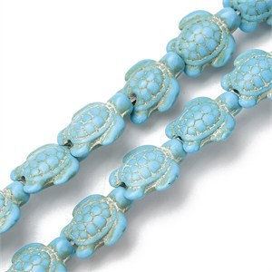 87429 SYNTHETIC HOWLIBE TURTLE BEADS FOR JEWELLERY 14X11mm/28Pcs/ MULTICOLOR, ,Material ,SUMMER,BEADS (9 0) ()