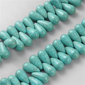 87431 SYNTHETIC HOWLITE TEARDROP BEADS FOR JEWELLERY 25X12mm/80Pcs/ TURQUOISE COLOR, ,Material ,SUMMER, (-1 0) ()