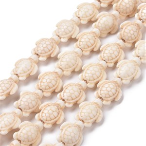 87432 SYNTHETIC HOWLIBE TURTLE BEADS FOR JEWELLERY 17X14mm/22Pcs/ WHITE COLOR, ,Material ,SUMMER,BEADS (9 0) ()