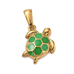 87437 Stainless Steel Turtle Pendants FOR JEWELLERY 19X16mm/1Pcs/ GOLD PLATED, ,Material ,SUMMER,CHARMS (10 0) ()