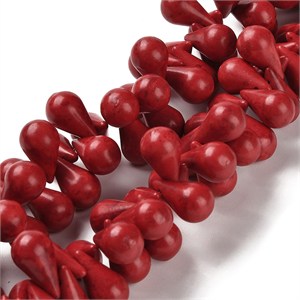 87440 SYNTHETIC HOWLITE TEARDROP BEADS FOR JEWELLERY 18X10mm/10Pcs/ RED COLOR, ,Material SEMI PRECIOUS STONES,BEADS (-1 0) ()