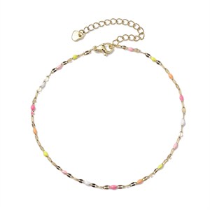 87446 STAINLESS STEEL ANKLETS  FOR JEWELLERY 22cm//1Pcs/  (18K) GOLD PLATED,   ,Material STAINLESS STEEL, (10 0) ()