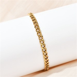 87455 STAINLESS STEEL BRACELTS WITH LOBSTER CLAW CLASP FOR JEWELLERY 20.5cm//1Meters/ GOLD PLATED, ,Material STAINLESS STEEL, (10 0) ()