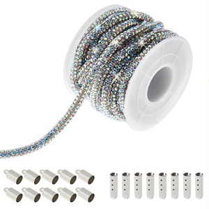 87477 RHINESTONE SHOELACES  FOR JEWELLERY 5mm//1Meters/   MULTICOLOR, WITH RHINESTONES  ,Material , (0 0) ()