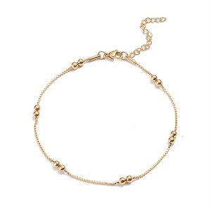 87484 STAINLESS STEEL ANKLETS FOR JEWELLERY 25cm//1Meters/ (IP) GOLD PLATED, ,Material , (0 0) ()