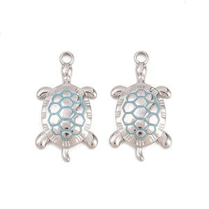 87499 Stainless Steel Turtle Pendants  FOR JEWELLERY 25X13mm/1Pcs/   Steel COLOR,   ,Material STAINLESS STEEL,CHARMS (10 0) ()