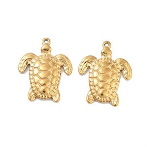87509 Stainless Steel Turtle Pendants  FOR JEWELLERY 20X16mm/1Pcs/  (18K) GOLD PLATED,   ,Material ,SUMMER,CHARMS (0 0) ()
