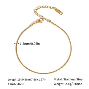 87531 STAINLESS STEEL BRACELTS WITH LOBSTER CLAW CLASP FOR JEWELLERY 19.5cm//1Pcs/ (18K) GOLD PLATED,With Lobster Claw Clasp WITH LOBSTER CLAW CLASP ,Material STAINLESS STEEL,BEADS (0 0) ()