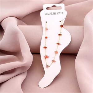 87535 ΑΤΣΑΛΙΝΑ ΒΡΑΧΙΟΛΙΑ ΓΙΑ ΤΟ ΠΟΔΙ/ANKLETS  ΓΙΑ ΚΟΣΜΗΜΑ 21cm//1Τεμ.   ΕΠΙΧΡΥΣΟ ΧΡΩΜΑ,ΜΕ ΠΑΠΑΓΑΛΑΚΙΑ ΜΕ ΚΟΥΜΠΩΜΑ  ,ΣΥΝΘΕΣΗ ΑΝΟΞΕΙΔΩΤΟ ΑΤΣΑΛΙ 304,ΧΑΝΤΡΑ (0 0) (0gr) ()