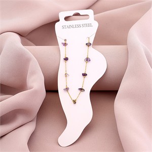 87536 STAINLESS STEEL ANKLETS  FOR JEWELLERY 21cm//1Pcs/   GOLD PLATED,With Lobster Claw Clasp WITH LOBSTER CLAW CLASP  ,Material STAINLESS STEEL,BEADS (0 0) ()