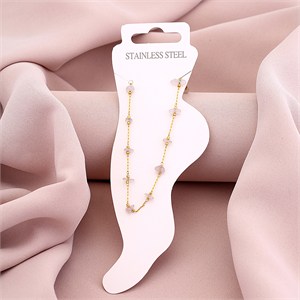 87537 STAINLESS STEEL ANKLETS  FOR JEWELLERY 21cm//1Pcs/   GOLD PLATED,With Lobster Claw Clasp WITH LOBSTER CLAW CLASP  ,Material STAINLESS STEEL,BEADS (0 0) ()
