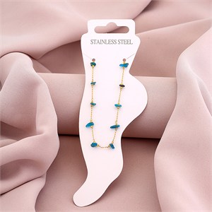 87540 STAINLESS STEEL ANKLETS FOR JEWELLERY 21cm//1Pcs/ GOLD PLATED,With Lobster Claw Clasp WITH LOBSTER CLAW CLASP ,Material STAINLESS STEEL,BEADS (0 0) ()