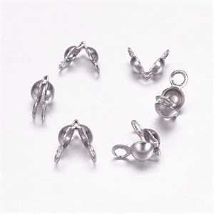87544 STAINLESS STEEL BEAD TIPS CALOTTE ENDS  FOR JEWELLERY 7.5X4mm/100Pcs/   Steel COLOR,   ,Material STAINLESS STEEL, (0 30) ()