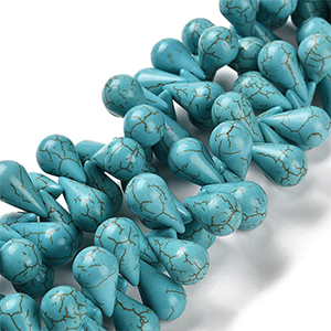 87550 SYNTHETIC HOWLITE TEARDROP BEADS FOR JEWELLERY 18X10mm/10Pcs/ TURQUOISE COLOR, ,Material SEMI PRECIOUS STONES,BEADS (24 0) ()