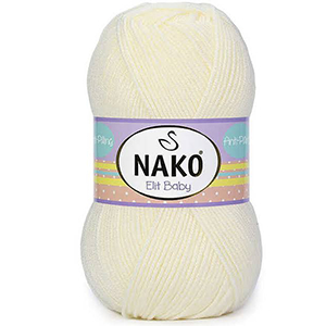 87551 NAKO ELIT BABY ANTI PILLING FOR Baby Clothes/Blankets 100gr/250Meters/ (Nako) WHITE COLOR, ACRYLIC ANTI-PILLING ,Material ,ALL SEASONS, (5 0) ()