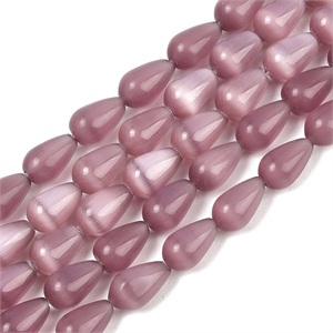 87605 Synthetic Cat;s Eye Peardrop beads  FOR NECKLACEs 12X8mm/32Pcs//Ø1mm   PINK COLOR,   ,Material SEMI PRECIOUS STONES,BEADS (0 5) ()