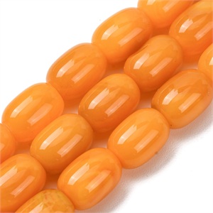 87619 BARREL SHAPE NATURAL AGATE FOR JEWELLERY 17X12mm/22Pcs//Ø1mm ORANGE COLOR, ,Material SEMI PRECIOUS STONES,BEADS (0 2) ()
