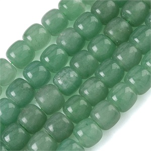 87622 NATURAL AVENTURINE BARREL SHAPE BEADS FOR NECKLACEs 10X9mm/46Pcs//Ø1.4mm GREEN COLOR, ,Material SEMI PRECIOUS STONES,BEADS (0 5) ()