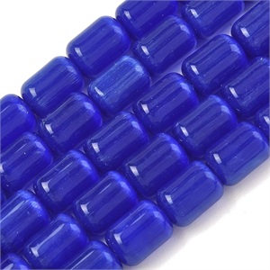 87632 CAT’S EYE BARREL SHAPE BEADS FOR NECKLACEs 11X8mm/35Pcs//Ø1.4mm NAVY BLUE COLOR, ,Material GLASS,BEADS (0 5) ()