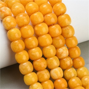 87641 NATURAL JADE BARREL SHAPE BEADS FOR JEWELLERY 10X8mm/42Pcs//Ø1mm ORANGE COLOR, ,Material SEMI PRECIOUS STONES,BEADS (0 5) ()