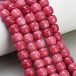 87643 BARREL SHAPE NATURAL AGATE FOR JEWELLERY 10X8mm/42Pcs//Ø1mm DARK PINK COLOR, ,Material SEMI PRECIOUS STONES,BEADS (0 5) ()