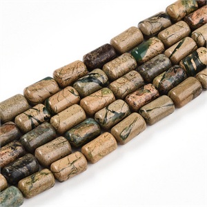 87664 NATURAL JASPER BARREL SHAPE BEADS FOR JEWELLERY 10X7mm/38Pcs//Ø0.7mm BROWN COLOR, ,Material SEMI PRECIOUS STONES,BEADS (0 2) ()