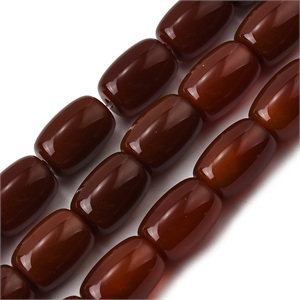 87669 BARREL SHAPE NATURAL AGATE  FOR JEWELLERY 14X10mm/22Pcs//Ø1.2mm   BROWN COLOR,   ,Material SEMI PRECIOUS STONES,BEADS (0 2) ()