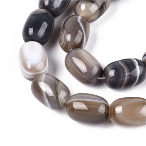 87670 BARREL SHAPE NATURAL AGATE FOR JEWELLERY 16X12mm/22Pcs//Ø1mm MULTICOLOR, ,Material SEMI PRECIOUS STONES,BEADS (0 2) ()
