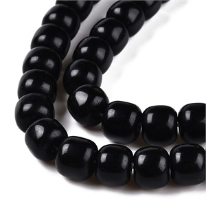 87684 NATURAL OBDIDIAN BARREL BEADS FOR JEWELLERY 10mm/41Pcs//Ø1.2mm BLACK COLOR, ,Material SEMI PRECIOUS STONES,BEADS (0 2) ()