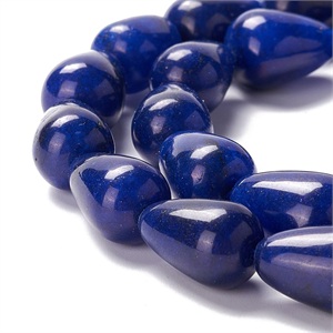 87689 NATURAL JADE PEARDROP SHAPE  FOR JEWELLERY 15X10mm/27Pcs//Ø1.5mm   BLUE COLOR,   ,Material SEMI PRECIOUS STONES,BEADS (0 5) ()
