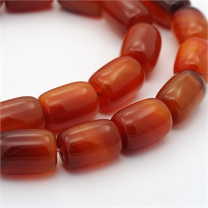 87693 NATURAL CARNELIAN AGATE BARREL SHAPE BEADS FOR JEWELLERY 15X11mm/25Pcs//Ø1mm RED COLOR, ,Material GLASS,BEADS (0 1) ()