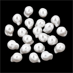 87704 ACRYLIC PEARL BEAD FOR JEWELLERY/PATERIMI/MPEGLERIA 17X13mm/10Pcs//Ø1mm Natural COLOR, PEARLS ,Material ,BEADS (0 30) ()