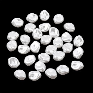 87706 ACRYLIC PEARL BEAD FOR JEWELLERY/PATERIMI/MPEGLERIA 12X10mm/30Pcs//Ø1.2mm Natural COLOR, PEARLS ,Material ,BEADS (0 40) ()