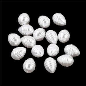 87707 ACRYLIC PEARL BEAD FOR JEWELLERY/PATERIMI/MPEGLERIA 18X13mm/10Pcs//Ø1.2mm Natural COLOR, PEARLS ,Material ,BEADS (0 30) ()