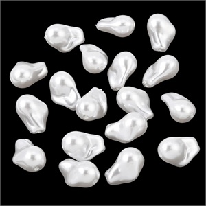 87710 ACRYLIC PEARL BEAD FOR JEWELLERY/PATERIMI/MPEGLERIA 21X15mm/10Pcs//Ø2mm Natural COLOR, PEARLS ,Material ,BEADS (0 29) ()