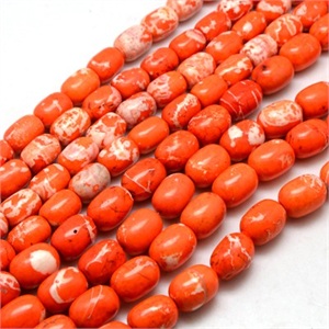 87713 BARREL SHAPE NATURAL AGATE FOR JEWELLERY/PATERIMI/MPEGLERIA 15X10mm/24Pcs//Ø1mm RED COLOR, ,Material ,BEADS (0 10) ()