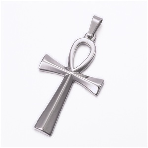 87714 STAINLESS STEEL CROSS CHARMS FOR JEWELLERY 44X25mm/1Pcs/ Steel COLOR, ,Material ,Religious,CHARMS (0 1) ()
