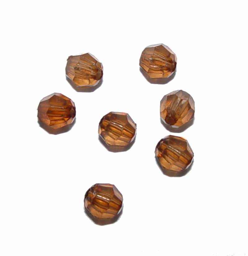 CH10016 Acrylic Round Faceted Beads  6mm/275Pcs Brown Color For Jewelery/Decoration  Beads  (19 6) ()