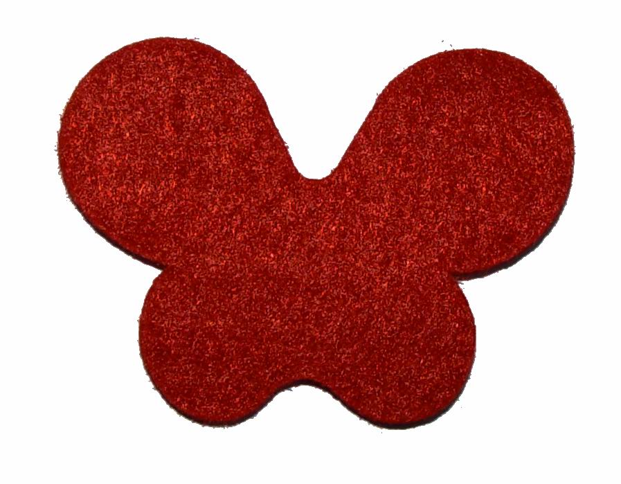 CH10995 Felt Butterflies  For Decoration 55X41mm/3Pcs/   Red Color,   ,Material ,, (41 7) ()