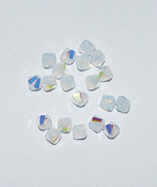 CH12314 Κρυσταλλάκια Swarovski σε Σχήμα Ρόμβος – 5301  Για Κόσμημα 4mm//20Τεμ. WHITE OPAL AB,   ,Συνθεση ,Χάντρα (38 0) (gr) ()