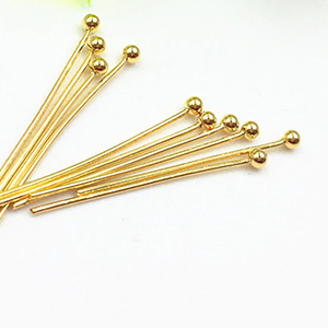CH12340 Silver 925 Ball Head Pins ,For Jewellery 60X0.7mm/10Pcs/ Gold Plated color, Thickness 0.7mm  ,Material Silver 925,, (41 13) ()